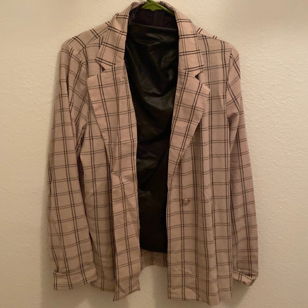 Blazer and faux leather top